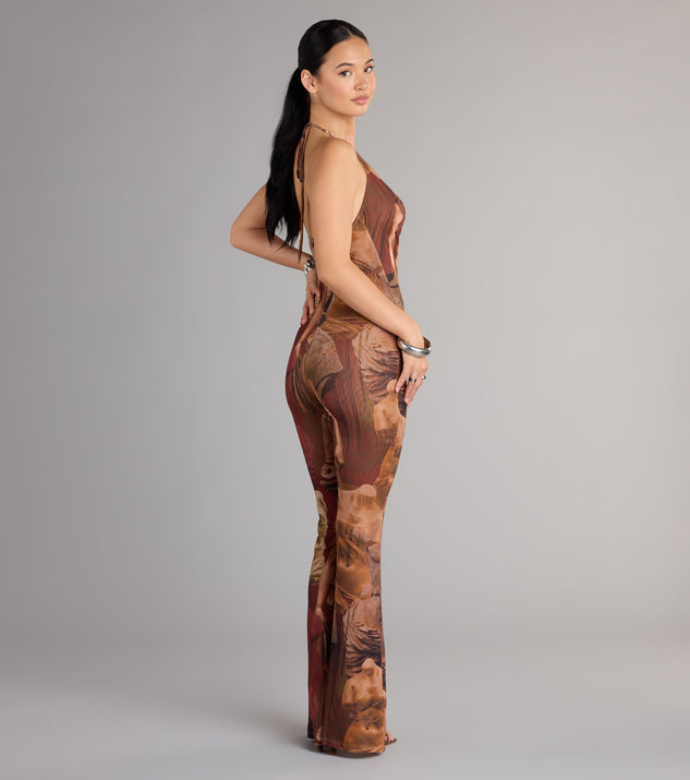 Windsor Off Duty Muse Abstract Print Cutout Jumpsuit - Image 2