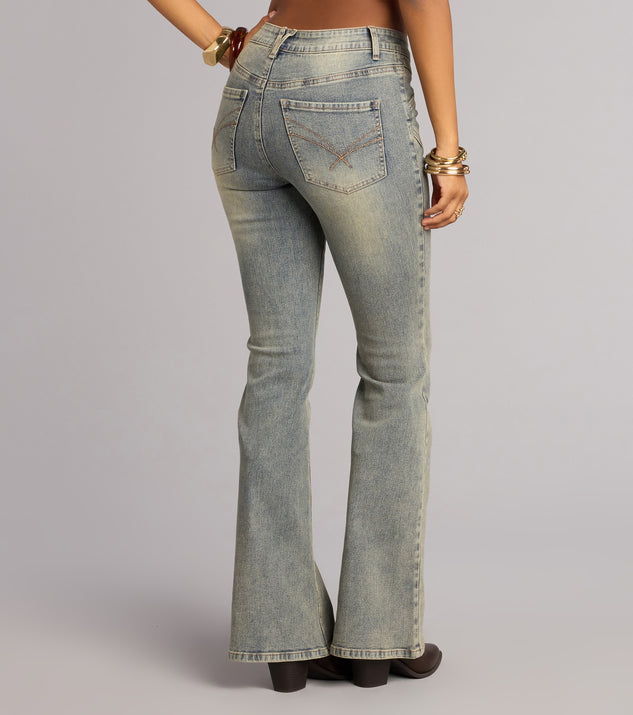 Windsor Off Duty Shape Mid-Rise Flare Denim Jeans - Image 3