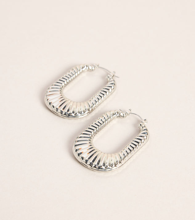 Windsor Off Script Oval Earrings - Image 3