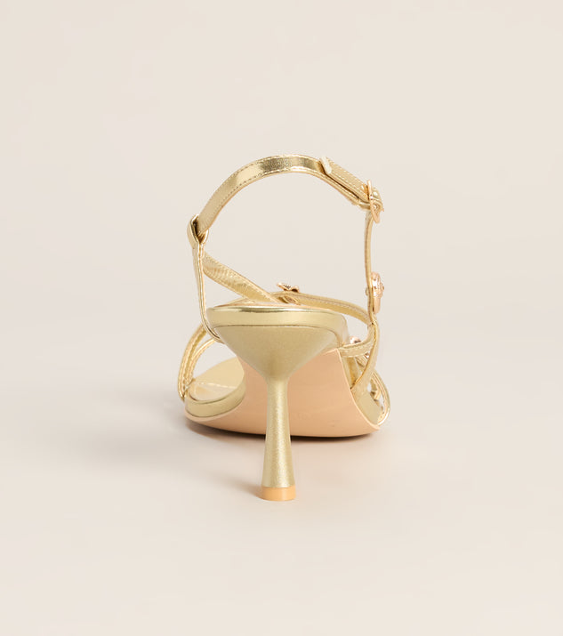 Windsor On Vacay Sea Shell Charm Metallic Heels - Image 3