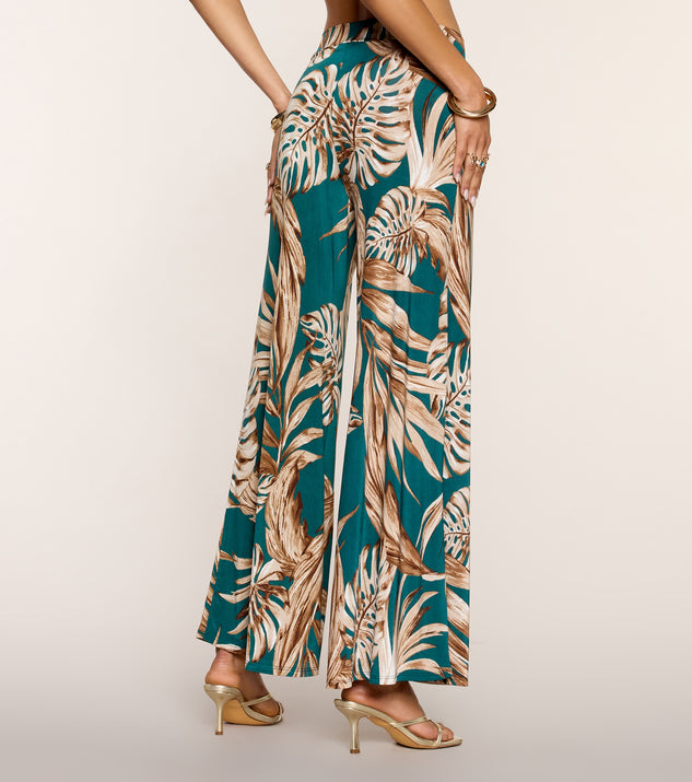 Windsor Palm Print Daydream Wide-Leg Pants - Image 3