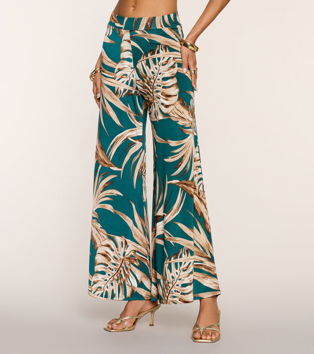 Windsor Palm Print Daydream Wide-Leg Pants - Image 2