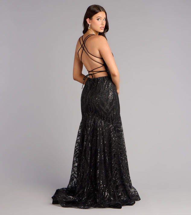 Windsor Pam Glitter Strappy Mermaid Ball Gown - Image 2