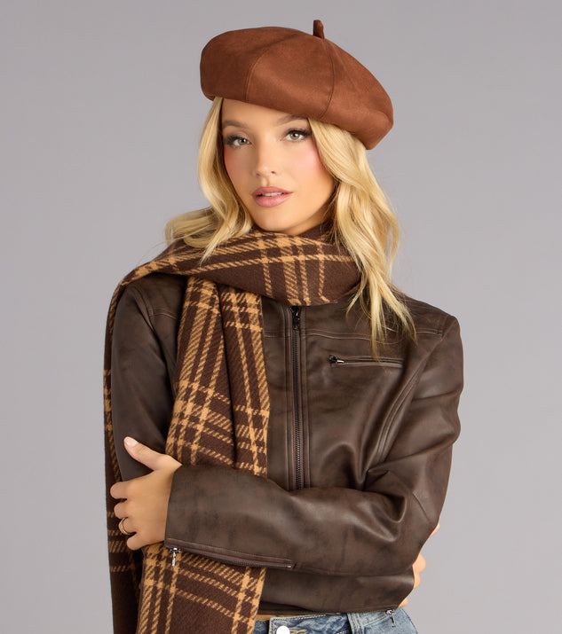 Windsor Paris Plans Faux Suede Beret - Image 2