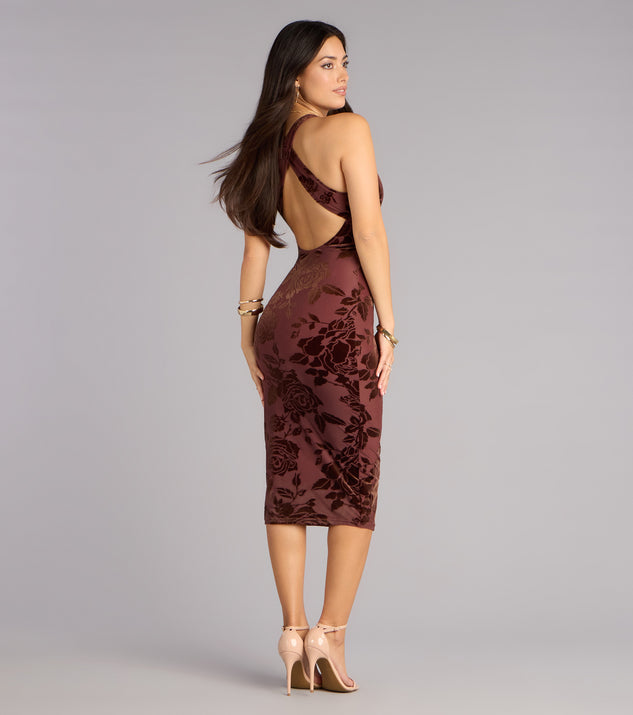 Windsor Petal Imprint Floral Bodycon Midi Dress - Image 2