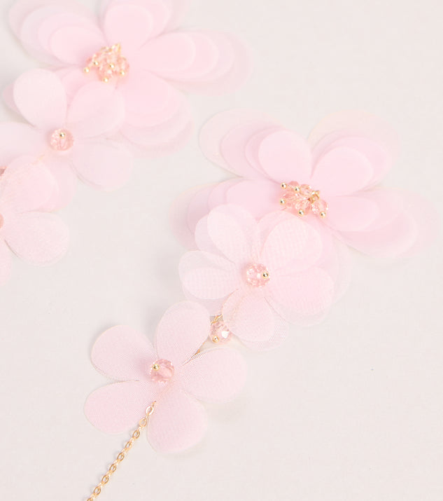 Windsor Petal Party Floral Linear Drop Earrings - Image 2