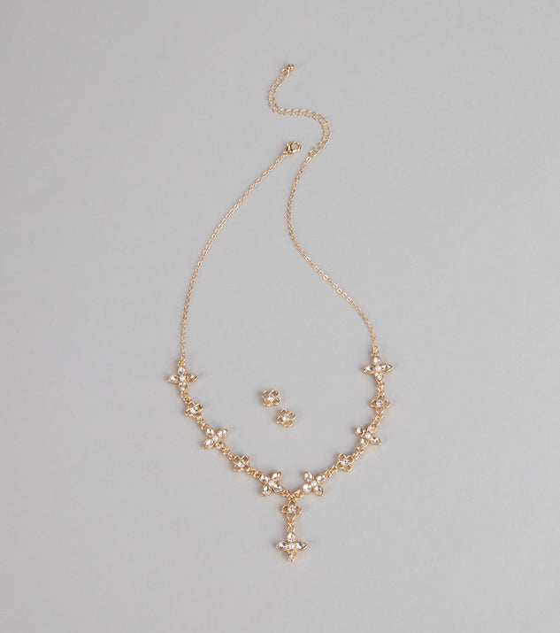 Windsor Petal Shimmer Rhinestone Jewelry Set - Image 3