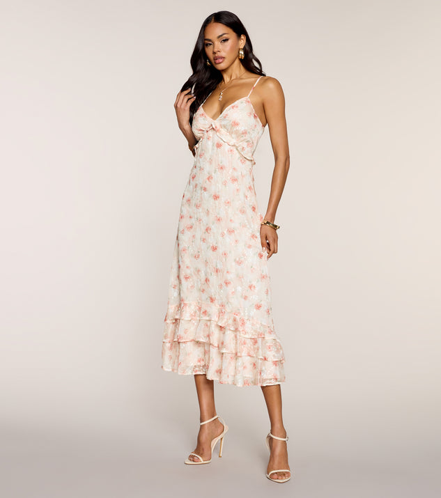 Windsor Petals & Prosecco V-Neck Midi Dress - Image 3