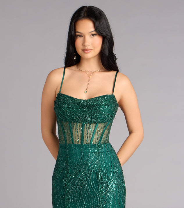 Windsor Phoebe Glitter Tulle Corset Formal Dress - Image 3