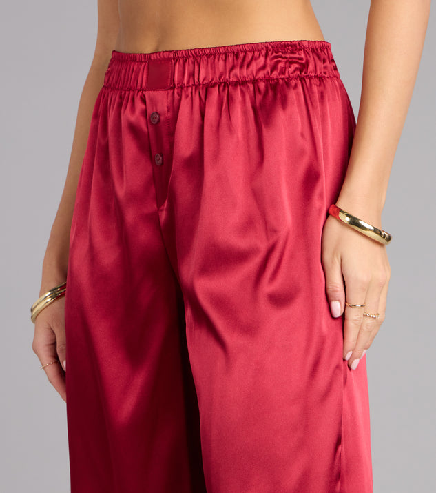 Windsor Pillow Talk Satin Pajama Pants - Image 3