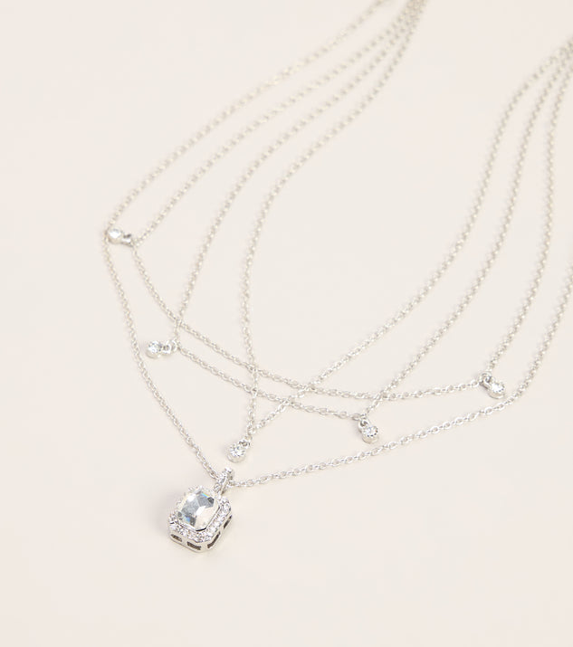 Windsor Plans in Layers Rhinestone Pendant Necklace - Image 2