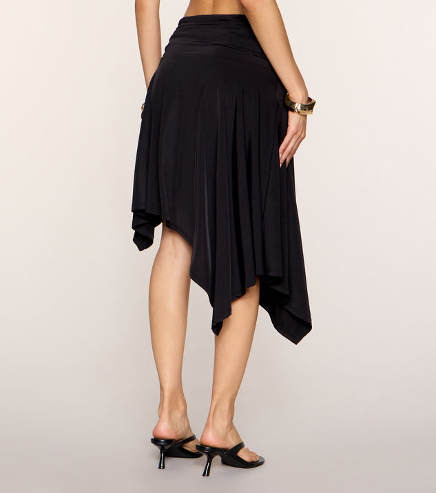 Windsor Plans in Motion Ruched Asymmetrical Midi Skirt - Image 3