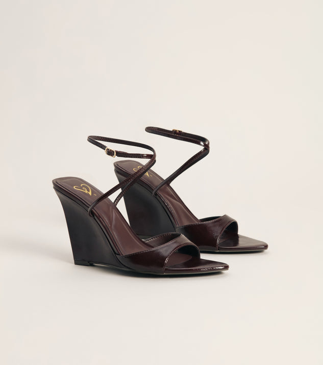 Windsor Plans on Point Patent Strappy Wedge Sandals - Image 2