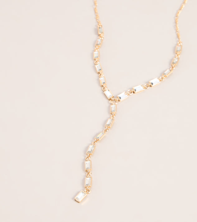 Windsor Polished Glam Rhinestone Lariat Necklace - Image 3