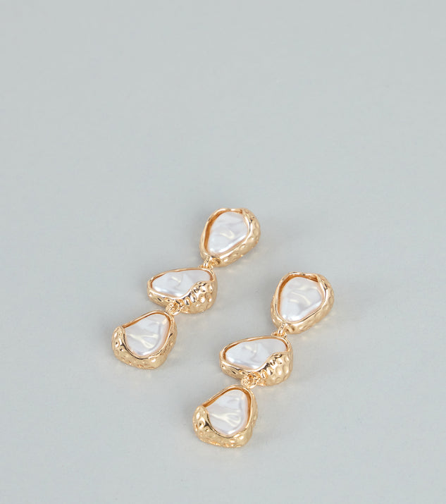 Windsor Polished Mood Faux Pearl Linear Earrings - Image 3