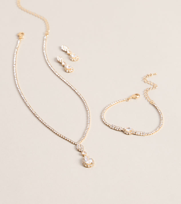 Windsor Polished Sparkle Rhinestone Jewelry Set - Image 3