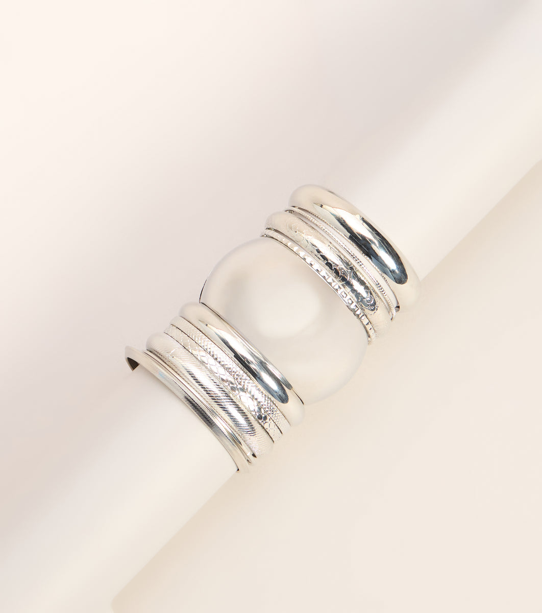 Windsor Polished Stack Bangle Bracelet Ten-Pack - Image 2