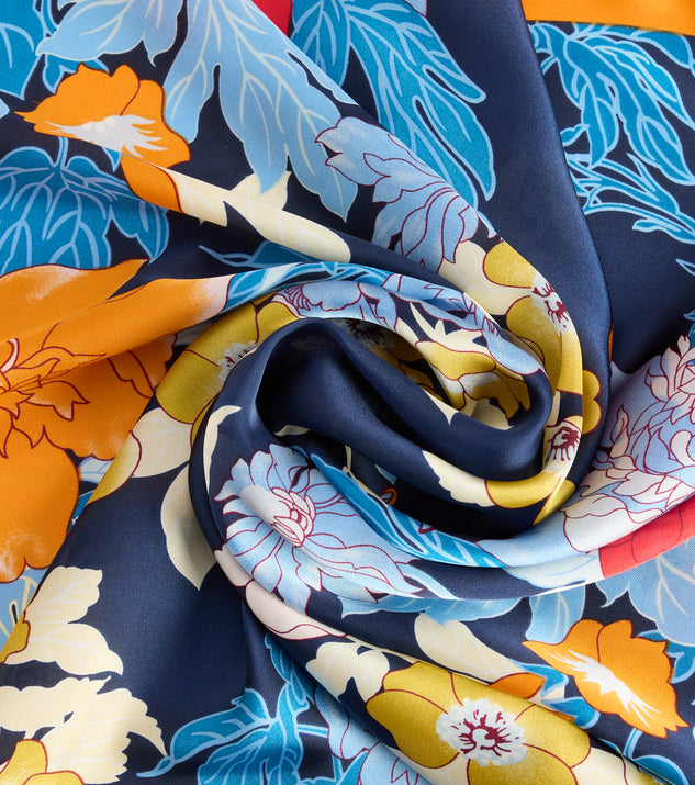 Windsor Postcard Ready Floral Print Satin Scarf - Image 3