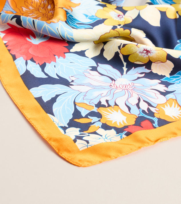Windsor Postcard Ready Floral Print Satin Scarf - Image 2