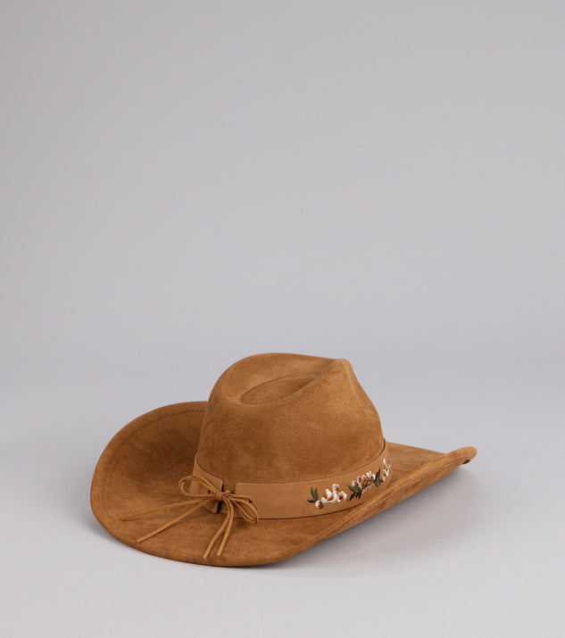 Windsor Prairie Petals Faux Suede Cowboy Hat - Image 3