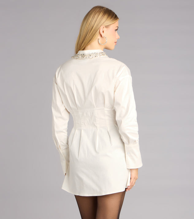 Windsor Prep School Princess Rhinestone Collar Shirt Dress - Image 2