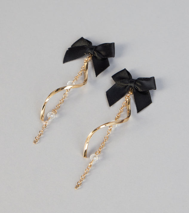 Windsor Pretty Bow Fringe Earrings - Image 3
