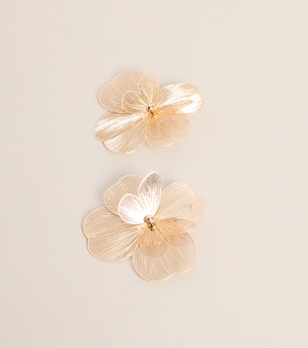 Windsor Pretty Extra Flower Statement Stud Earrings - Image 3