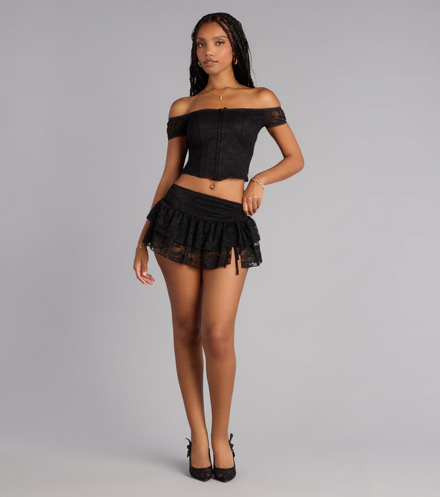 Windsor Quiet Allure Off Shoulder Lace Corset Top - Image 3