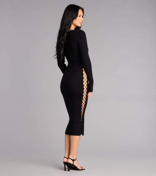 Windsor Quietly Bold Lattice Side Midi Dress - Image 2