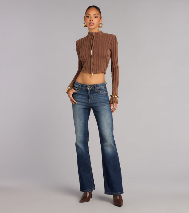 Windsor Quietly Cool Double Zip Ribbed Sweater - Image 3