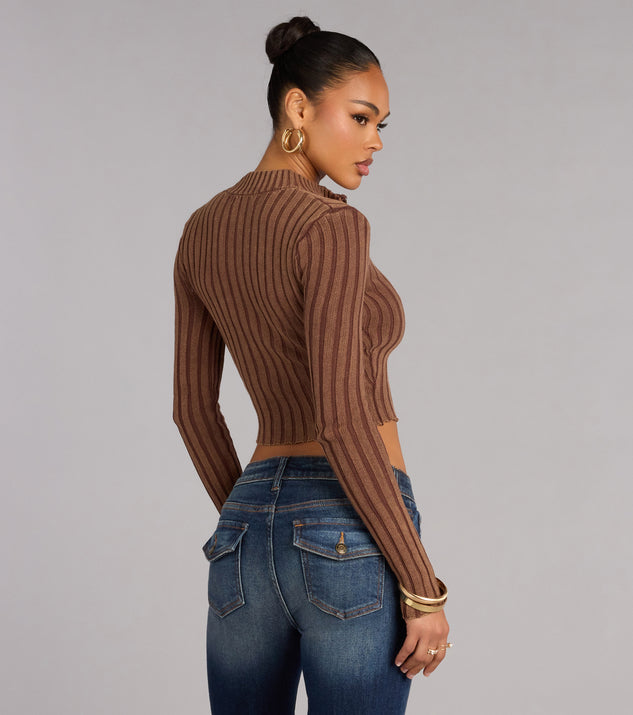 Windsor Quietly Cool Double Zip Ribbed Sweater - Image 2