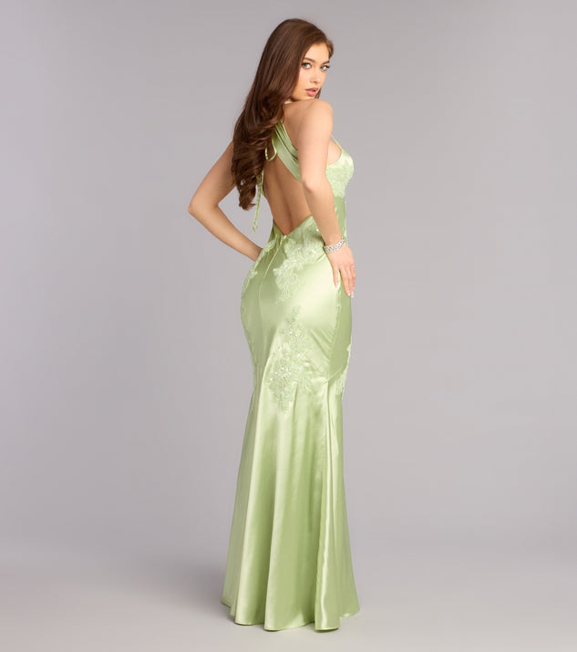 Windsor Rachel Satin Open Back Formal Dress - Image 3