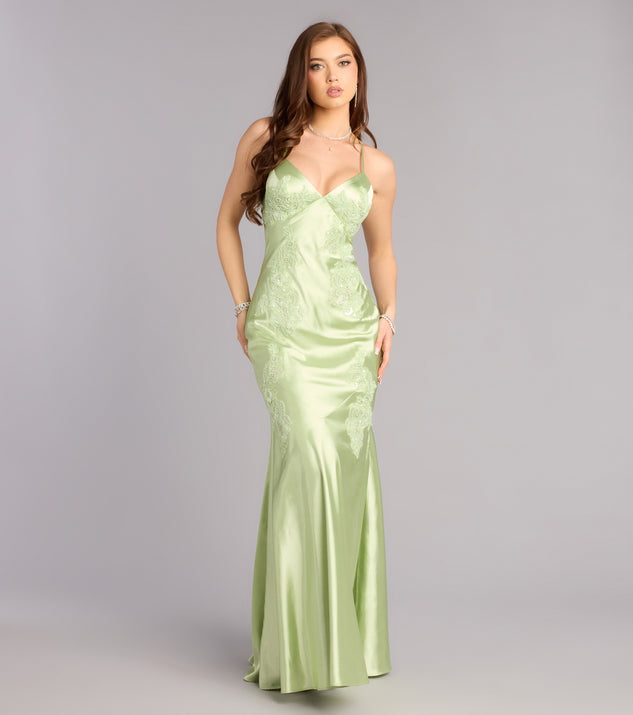 Windsor Rachel Satin Open Back Formal Dress - Image 2