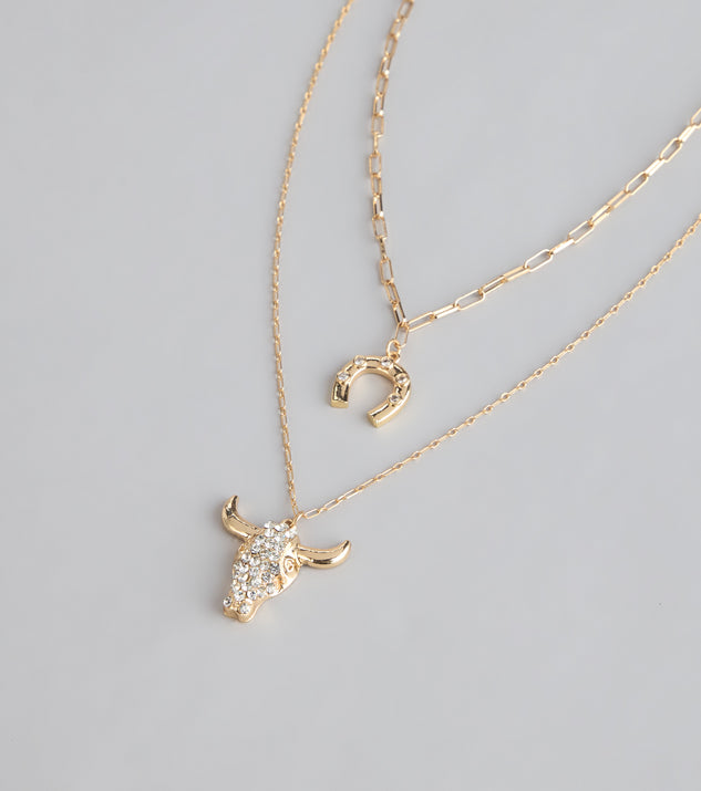 Windsor Rodeo Glow Skull And Horseshoe Necklace - Image 3