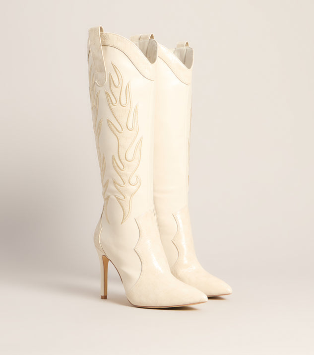 Windsor Rodeo Ready Western Flame Knee High Boots - Image 3