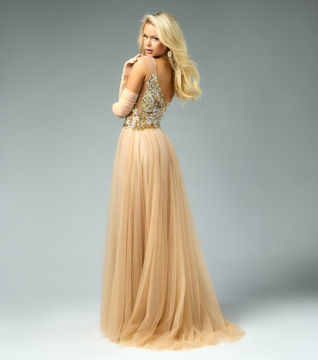 Windsor Rona Sequin Applique Butterfly A-Line Ball Gown - Image 2