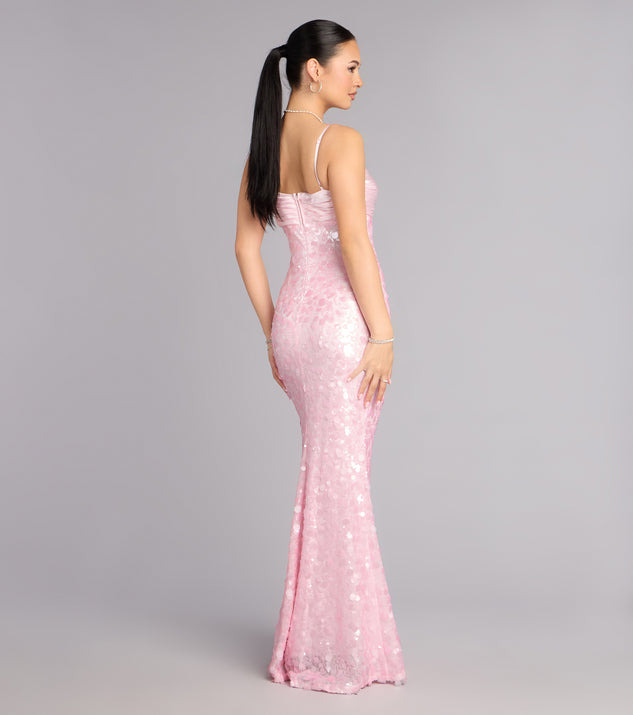 Windsor Rosalie Formal Satin Sequin Mermaid Dress - Image 2