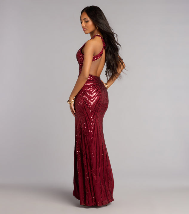 Windsor Rosaline Sequin Open Back Formal Dress - Image 2