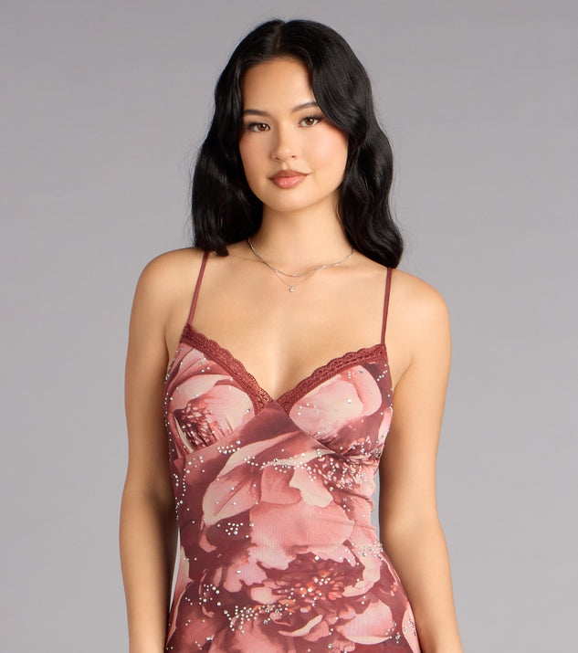 Windsor Rosé Nights Floral Halter Maxi Dress - Image 3