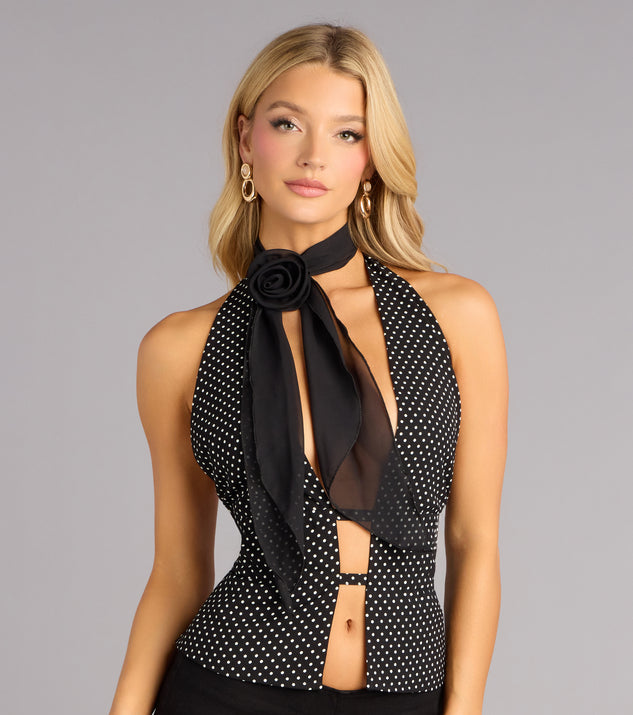 Windsor Rosette Charm Chiffon Skinny Scarf - Image 2