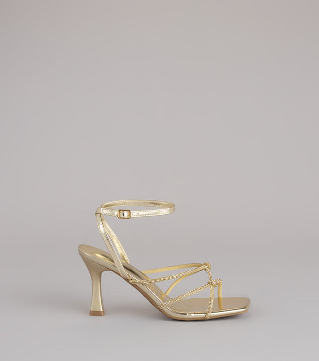 Windsor RSVP Ready Rhinestone Knot Strappy Heels - Image 2