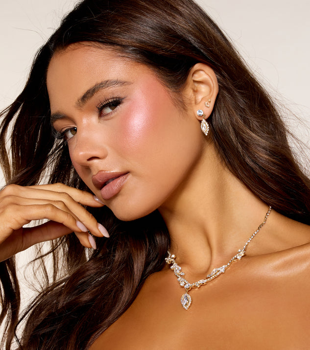 Windsor RSVP Sparkle Rhinestone Necklace And Earrings Set - Image 2
