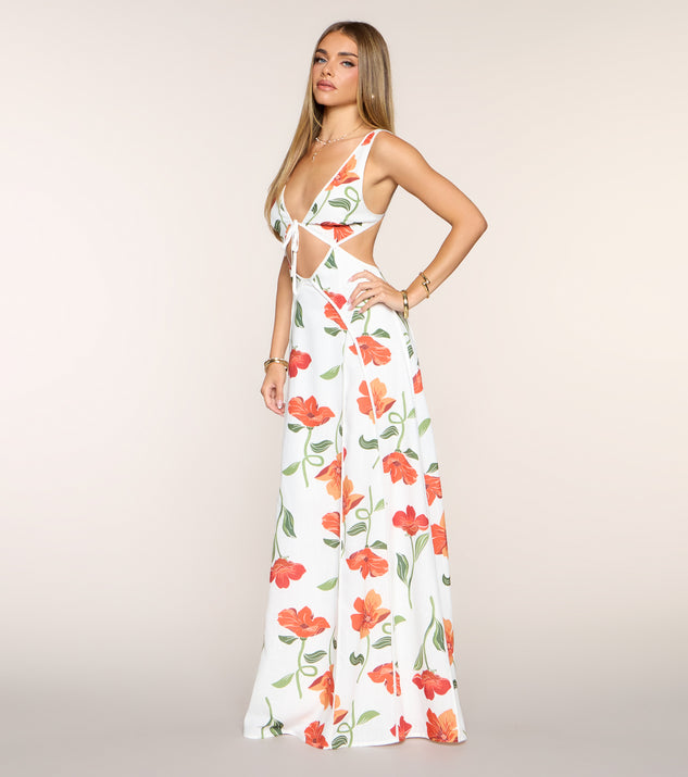 Windsor Rylan Floral Linen Cutout A-Line Dress - Image 3