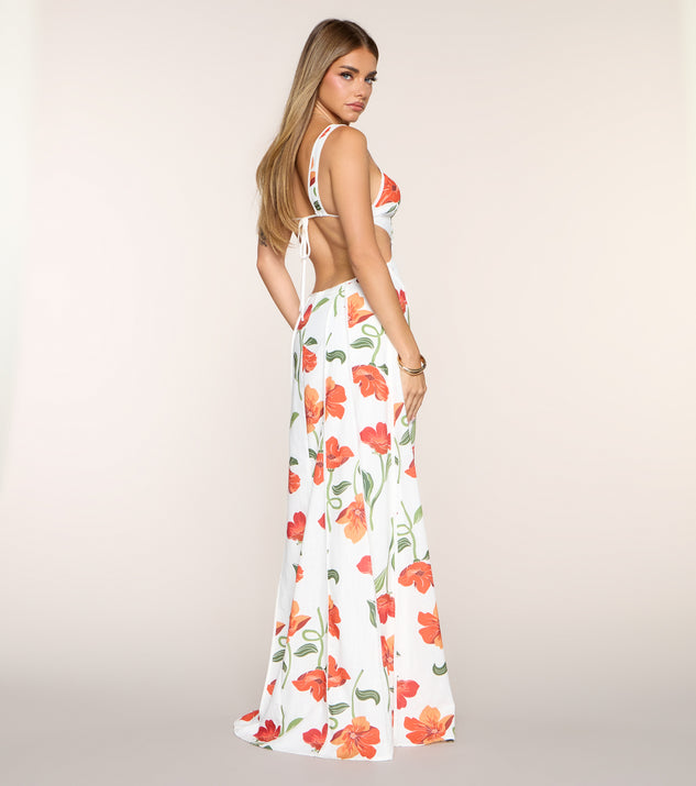 Windsor Rylan Floral Linen Cutout A-Line Dress - Image 2