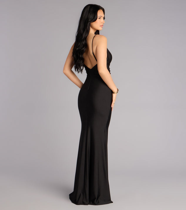 Windsor Sage Rosette Mermaid Formal Dress - Image 3