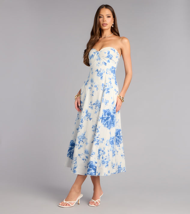Windsor Sandra Floral A-Line Midi Formal Dress - Image 3