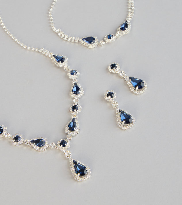 Windsor Sapphire Shine Necklace And Earrings Set - Image 3