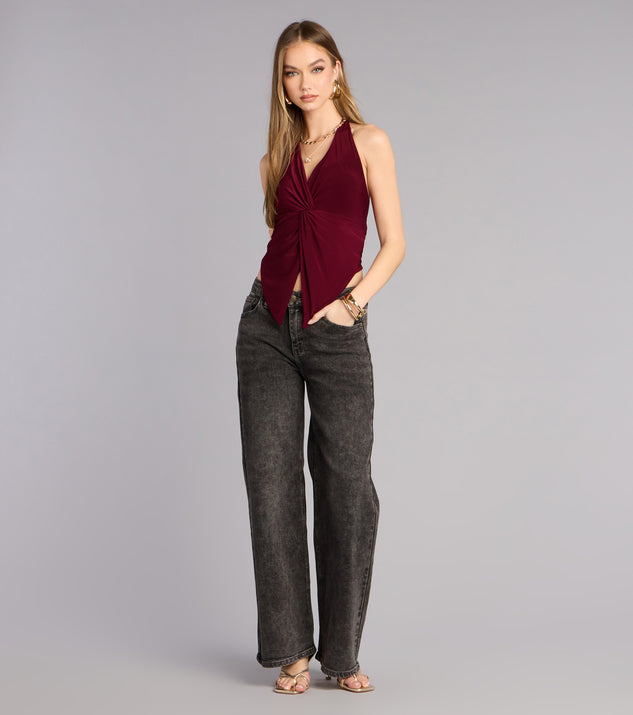 Windsor Sculpted And Sultry Twist-Front Halter Top - Image 3
