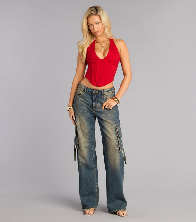 Windsor Sculpted Intent Ponte Halter Corset Top - Image 3