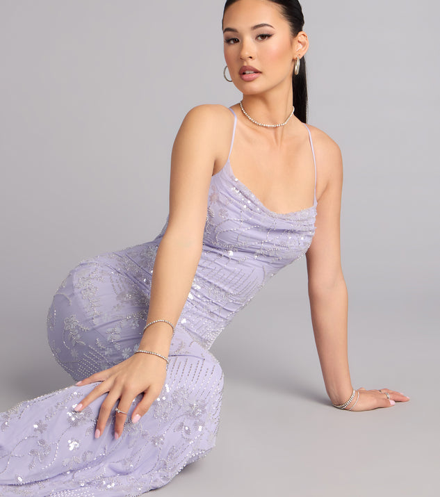 Windsor Sera Formal Sequin Beaded Mermaid Dress - Image 2